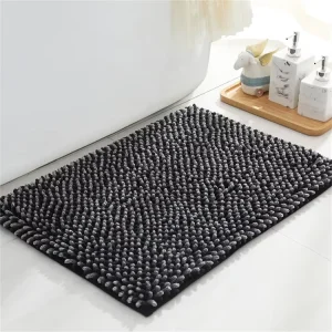 Microfiber Chenille Tufted Modern Bathroom Carpet Absorbent Bath Floor Mats Non Slip Thick Fluffy Washable Home Hotel Bath Rugs