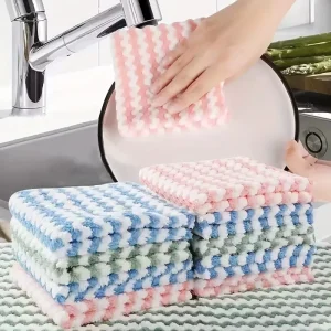 Microfiber Cleaning Cloth Reusable and Washable Coral Velvet Dish Towels for Dish Drying Washing Kitchen Towel