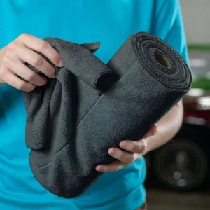 Microfiber Cleaning Cloth Roll Tear Away Reusable Towels Ultra Absorbent Lint Free Cloth for Cars Kitchen Grey