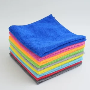 Microfiber Cleaning Cloth Warp Knitted Towel Gray Red 40*40cm 300gsm Car Microfiber Cloth Car Kitchen Towels