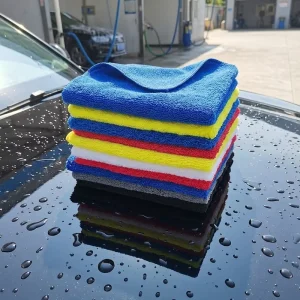 Microfiber Cloth 40x40cm Warp Knitted Auto Detailing Towel Long Short Pile Absorbent Car Wash Dish Kitchen Use Car Drying Towel