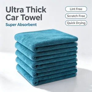 Microfiber & Coral Fleece Car Cleaning Towel with Thickened Fabric for Auto Drying