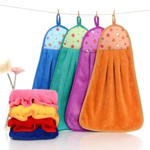 Microfiber Coral Fleece Hand Towel Soft Thick Absorbent Towel for Children Adults Kitchen Bathroom Cleaning Use Cartoon Pattern