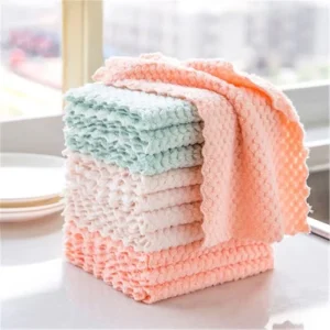 Microfiber Dishcloth Kitchen Towel Household Cleaning Dish Cloth Non Stick Oil Washcloth Rags 16*27cm