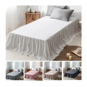 Microfiber Embroidery Lace Bedding Set Bed Skirt Frilled Bedding Skirts