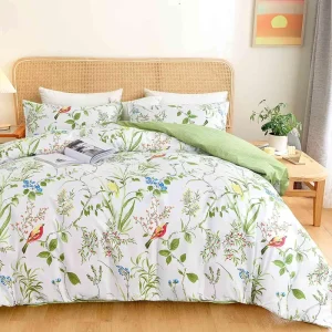 Microfiber Fabric 4 Piece Bedding Floral Bed Sheet Set Disperse Print Duvet Covers Sets for king Size Bed