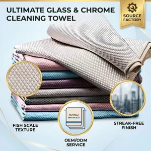 Microfiber Fish Scale Microfiber Cloth for Mirror Glass Polishing Streak Free Lint Free Kitchen & Car Detailing Towel