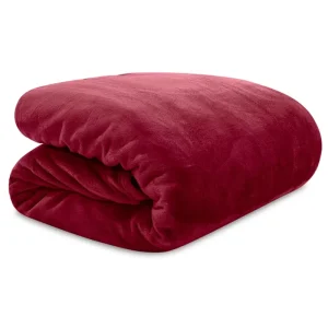 Microfiber Flannel Fleece Throw Light Raschel Knit Bed Blanket Solid Color Twin Travel Blanket Cashmere Style