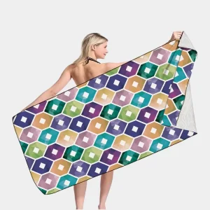 Microfiber Floral Printed Quick Dry Summer Beach Towels Set Sand Proof Antimicrobial Eco-friendly Compressed for Convenient Use