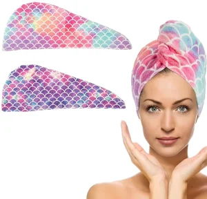Microfiber Hair Drying Towel Super Absorbent Rapid Drying Hair Towel Wrap Fashion Style Hair Towel Mermaid Hair Hat