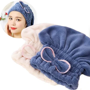 Microfiber Hair Drying Towel for Adults Soft Comfortable Solid Color Woven Polyester Printed Technics Compressed for Home Use