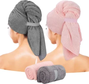 Microfiber Hair Drying Towels 100 X 60cm Quick Dry Super Absorbent Machine Washable Long Thick Curly