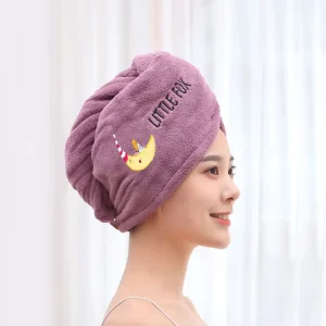 Microfiber Hair Towel Wrap Hair Drying Towel with Button Head Towel to Dry Hair Quickly