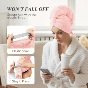 Microfiber Hair Towel Wrap for Women Anti Frizz Large Ultra Soft Hair Dry Towels Fast Drying Super Quick Dry Hair Turban