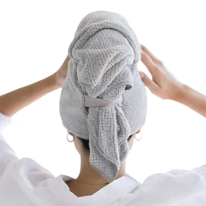 Microfiber Hair Towels Wrap Custom Label Turban Drying Micro Fiber Hair Turban Towel