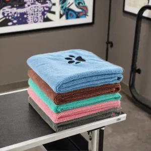 Microfiber High Low Hair Bath Towel Pet Exquisite Edge Wrapping Quick Dry Absorbent Cat Dog Eco Friendly Woven 330gsm
