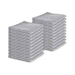 Microfiber Kitchen Towel Silver Wire Dish Washing Rag Non-Scratch Multipurpose Cleaning Cloths