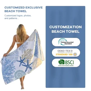 Microfiber New in Beach Towel for Adults Custom Package Extra Large Lightweight Sand Free Quick Dry Towel for Travel Swim Yoga