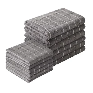 Microfiber Non Stick Lint Free Thickened Ultra Absorbent Grid Pattern Plain Weave Kitchen Dishcloth Towel Set Table Wipe