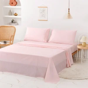 Microfiber Queen Size Fitted Sheets Bed Set 4pcs Hotel Flat Bedsheets for Wedding Hospital Use Ready to Ship