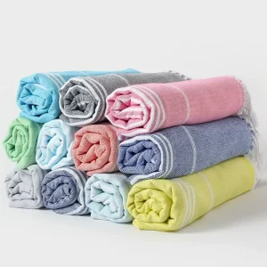 Microfiber Quick Dry Oversized Turkish Beach Towel Fouta Bath Yoga Towel Tassel Compressed Striped Linen Design