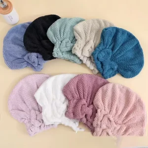 Microfiber Quick Dry Solid Color Hair Care Product for Ladies Kawaii Dry Hair Drying Cap Handwash