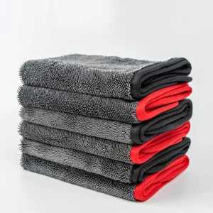 Microfiber Quick Dry Towel Super Absorbent Striped Pattern Large Size Lint Free Detailing Cloth for Car Cleaning