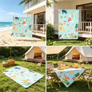 Microfiber Quick Drying Custom Print Beach Towels Personalized Logo Camping Towel Football Club Towel