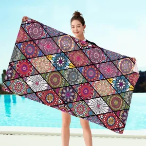 Microfiber Quick Drying Eco Friendly All Season Beach Skin Friendly Soft Lint Free Novelty Digital Print Bath Towel