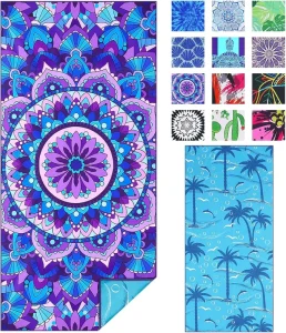 Microfiber Sand Free Beach Towel Thin Quick Dry Super Absorbent Oversized Large Lightweight Towels for Travel Sports Swimming