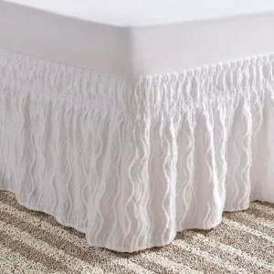 Microfiber Soft 200TC Anti Bacterial Eco Friendly Air Permeable Bed Skirt Double King Size Elastic Dust Ruffle Hotel Home Use