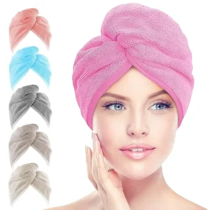 Microfiber Soft Hair Drying Towel Fast Drying Hair Turban with Strong Water Absorption for Women