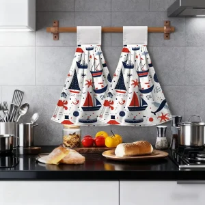 Microfiber Sublimation Custom Print Hand Dish Cleaning Cloth Hanging Kitchen Towel Bathroom Toilet Hand Drying Towel