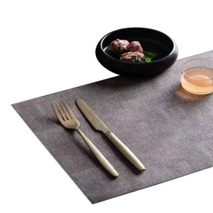 Microfiber Synthetic Leather Solid Color Heat-Resistant Waterproof Anti-Slip Anti-Oil Dinner Placemat Coaster
