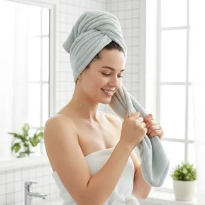 Microfiber Terry Cloth Hair Dryer Headscarf Quick Dry Shower Bath Accessory Woven Technics Household Braided Triangle
