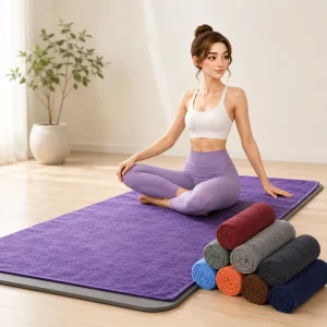 Microfiber Terry Surface Thirsty Hot Moisture Absorbent Hygienic AZO Lead Free Dye Solid Color Yoga Mat Towel