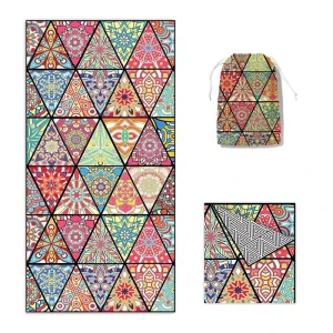 Microfiber Thin Lightweight Beach Towel Sand Free Quick Dry Absorbent Compact Towels for Swimming Pool Camping Vacation