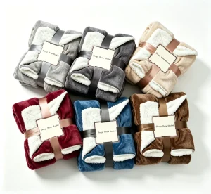 Microfiber Throw Fleece Bed Blanket Solid Color Flannel Blanket Warm Winter Blanket