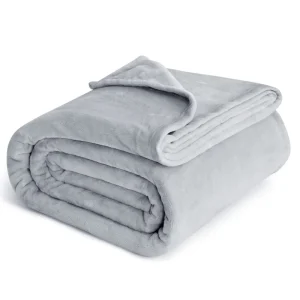 Microfiber Throw Fleece Bed Blanket Solid Color Warm Winter Towel Blankets for Home Comfort