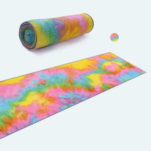 Microfiber Tie Dye Yoga Towel Gym Fitness Aid Mat Sweat Absorbent Non Slip Quick Drying 183cm Rectangular 470g Customizable