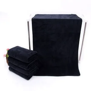 Microfiber Towel Black Hair Drying Salon Towel