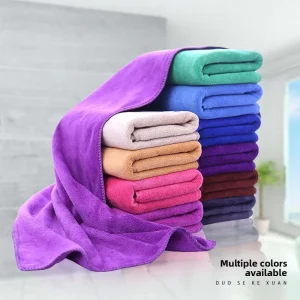 Microfiber Towel logo 35*75 Absorbent Thickened Plain Weave Solid Rectangle Model 8620 Car Washing Hair Drying Gift