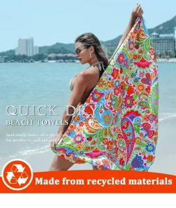 Microfiber Tropical Flowers Women Gifts Quick Dry Beach Blanket Summer Personalized Sand Proof Bath Towels