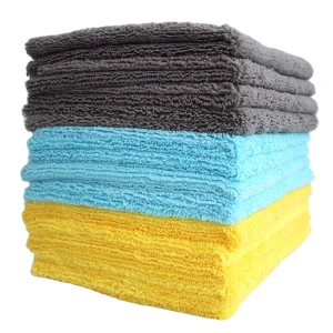 Microfiber Ultrasonic Cutting Edges Long and Short Pile Hair Edgeless Soft Thick Good Water Absorption Towel Cloth for Car