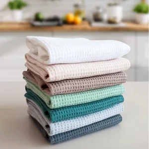Microfiber Waffle Tea Towels Custom Logo Towel Dish Cloth Sublimation Absorbent Quick Dry Kitchen Towels