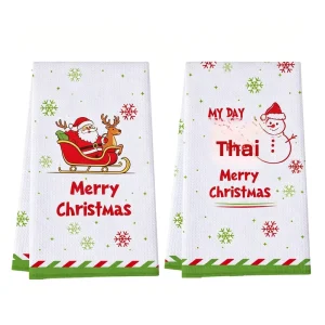 Microfiber Waffle Weave Kitchen Towels Halloween Christmas Tea Towels Heat Transfer Printed Absorbent Custom Made Machine