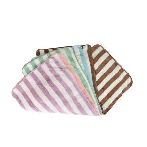 Microfiber Warp Knitted Coral Velvet Towels Strong Absorbent Plain Striped Design for Home Hotels