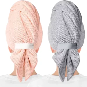 Microfiber Woven Eco Friendly Antimicrobial Super Absorbent Quick Dry Hair Hat Turban Women Curly Hair Drying Towel GRS
