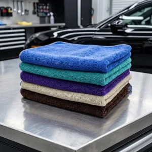 Microfibre Detail Rag Double Sided Long Short Pile Scratch Free 500GSM Auto Buffing Wax Removal Bulk Export Factory