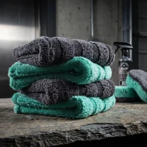 Microfibre Drying Cloth Striped Twisted Loop Ultra Absorbency 1200GSM Heavy Duty Professional Auto Detailing Factory Direct